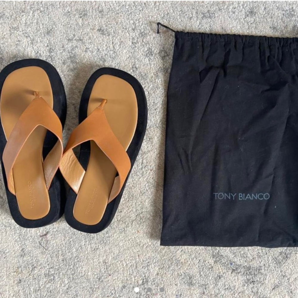 Tony Bianco Ives Tan Como 3.5cm Platform Sandals.